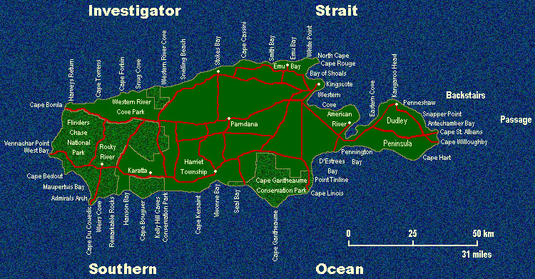Map of Kangaroo Island